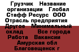 Грузчик › Название организации ­ Глобал Стафф Ресурс, ООО › Отрасль предприятия ­ Другое › Минимальный оклад ­ 1 - Все города Работа » Вакансии   . Амурская обл.,Благовещенск г.